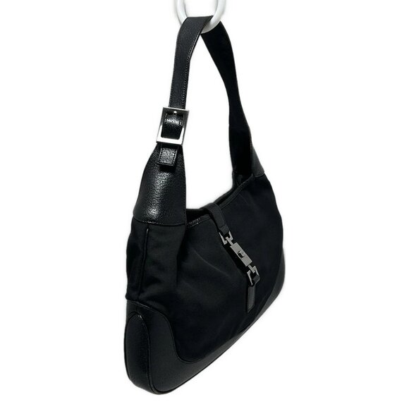 Auth GUCCI Jackie 13306 Black Nylon Leather - Shoulder Bag - Picture 9 of 10